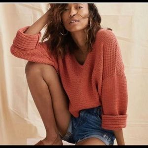 Madewell breezeway coral knit sweater